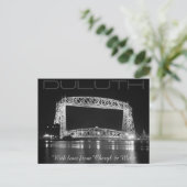 Duluth Lift Bridge zwart-wit foto Briefkaart (Staand voorkant)
