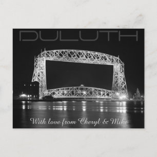 Duluth Lift Bridge zwart-wit foto Briefkaart