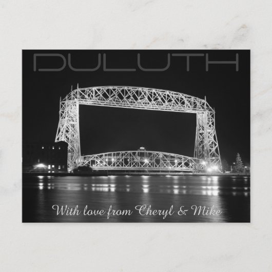 Duluth Lift Bridge zwart-wit foto Briefkaart (Voorkant)