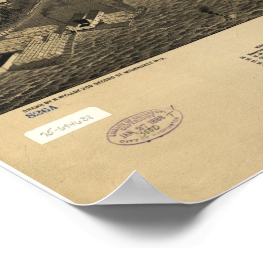 Duluth Minnesota 1887 Antiek Panorama Poster (Hoek)