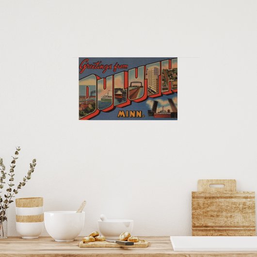 Duluth, Minnesota - Grote letterscènes Poster (Keuken)