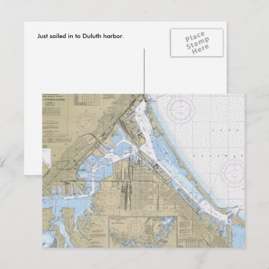 Duluth Minnesota Harbor nautische kaart (Voorkant / Achterkant)