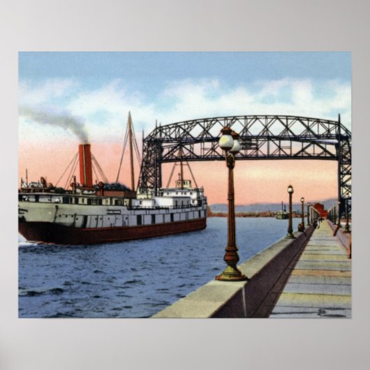 Duluth Minnesota Lift Bridge - Grote meren Poster (Voorkant)