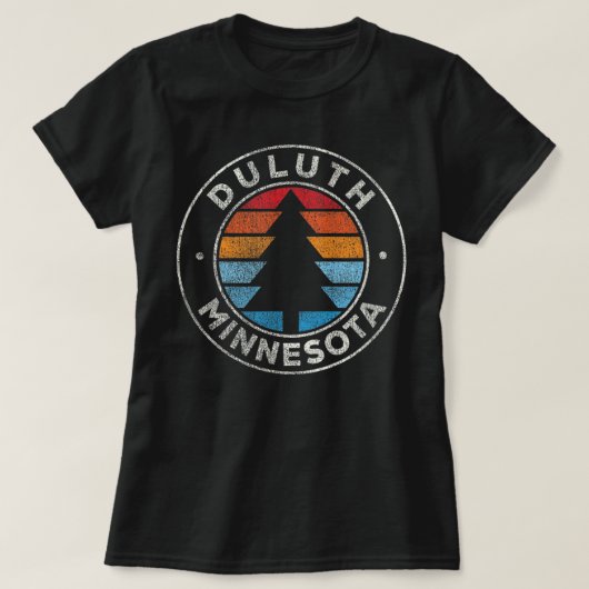 Duluth Minnesota MN Grafisch Retro 70s T-shirt (Design voorkant)