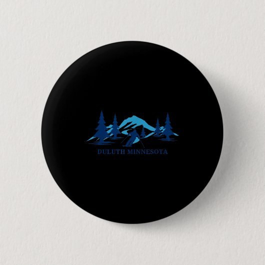 Duluth minnesota skigebied skiën skiler ronde button 5,7 cm (Voorkant)
