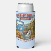 Duluth, Minnesota Souvenir Can Coolie North Shore Seltzer Blikjeskoeler (Seltzer Voorkant)