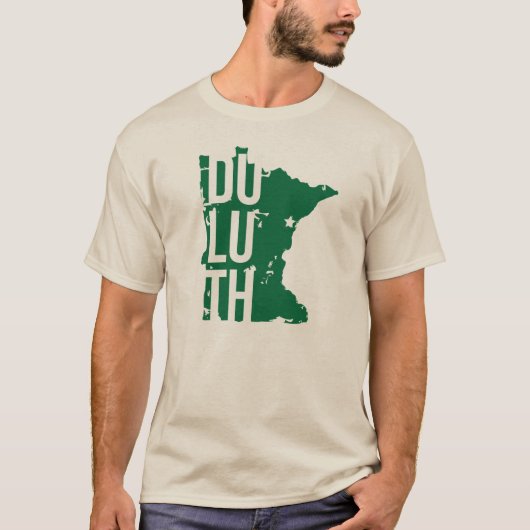 Duluth Minnesota t-shirt met Kaart (Voorkant)