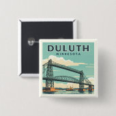 Duluth Minnesota Vierkante Button 5,1 Cm (Voorkant /achterkant)