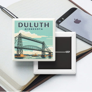 Duluth Minnesota Vierkante Button 5,1 Cm