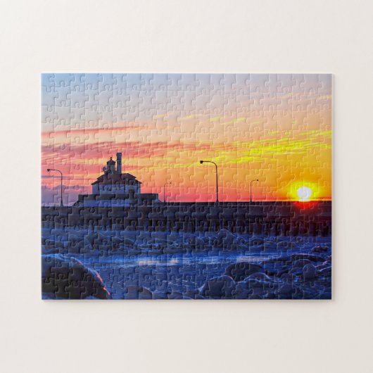 Duluth Minnesota Vuurtoren Zonsopgang Legpuzzel (Horizontaal)