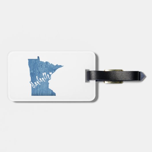 Duluth Minnesota Wood Grain Bagagelabel (Achterkant horizontaal)