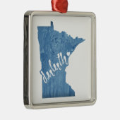 Duluth Minnesota Wood Grain Metalen Ornament (Rechts)
