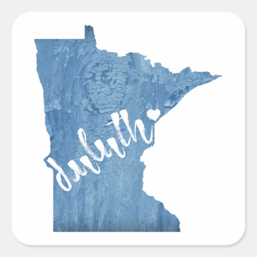 Duluth Minnesota Wood Grain Vierkante Sticker (Voorkant)