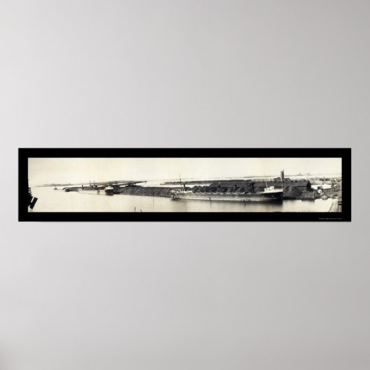 Duluth MN Coal Barges Foto 1907 Poster (Voorkant)