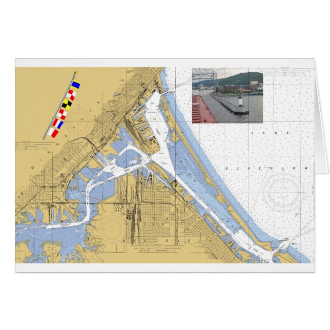 Duluth, MN Harbor Chart Signal Flagship (Voorkant Horizontaal)