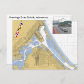 Duluth, MN Harbor Chart Signal Flagship Briefkaart (Voorkant / Achterkant)