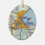 Duluth MN  Map Keramisch Ornament (Rechts)