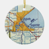 Duluth MN  Map Keramisch Ornament (Voorkant)
