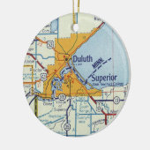 Duluth MN  Map Keramisch Ornament (Links)
