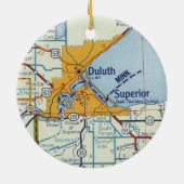 Duluth MN  Map Keramisch Ornament (Achterkant)