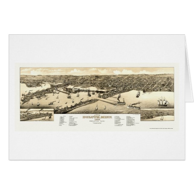Duluth, MN Panoramic Map - 1883 (Voorkant Horizontaal)