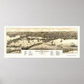 Duluth, MN Panoramic Map - 1883 Poster (Voorkant)