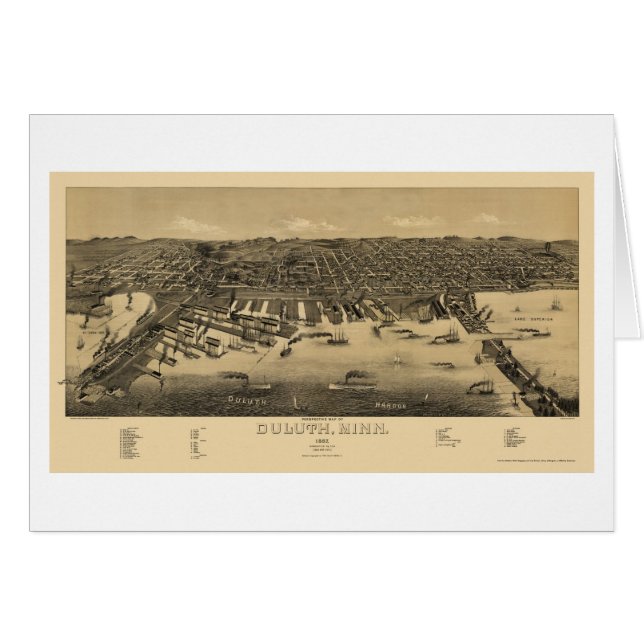 Duluth, MN Panoramic Map - 1887 (Voorkant Horizontaal)