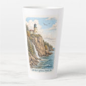 Duluth, MN, Split Rock Lighthouse Latte Mok (Voorkant)