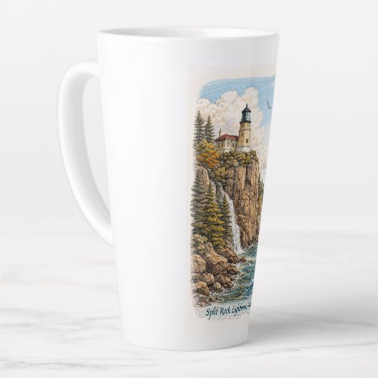 Duluth, MN, Split Rock Lighthouse Latte Mug Mok (Linkerhoek)