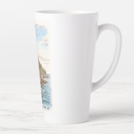 Duluth, MN, Split Rock Lighthouse Latte Mug Mok (Rechts)