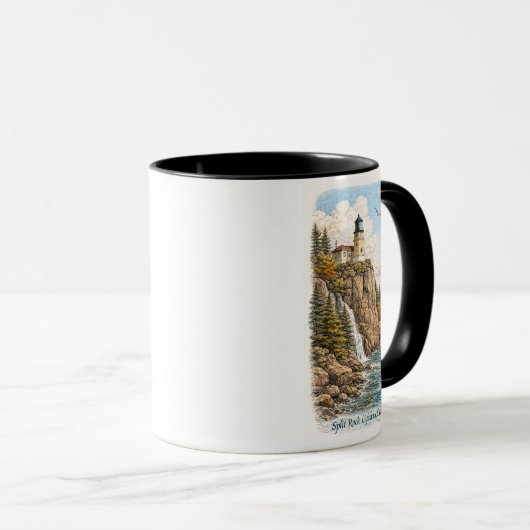Duluth, MN, Split Rock Lighthouse Souvenir Mug Mok (Voorkant rechts)