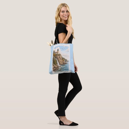 Duluth, MN, Split Rock Lighthouse Tote Bag (Op model)