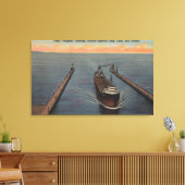 Duluth, MN - Uitzicht van het vrachtschip dat het Canvas Afdruk (Insitu (Woonkamer))