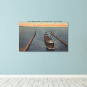 Duluth, MN - Uitzicht van het vrachtschip dat het Canvas Afdruk (Insitu (Houten vloer))