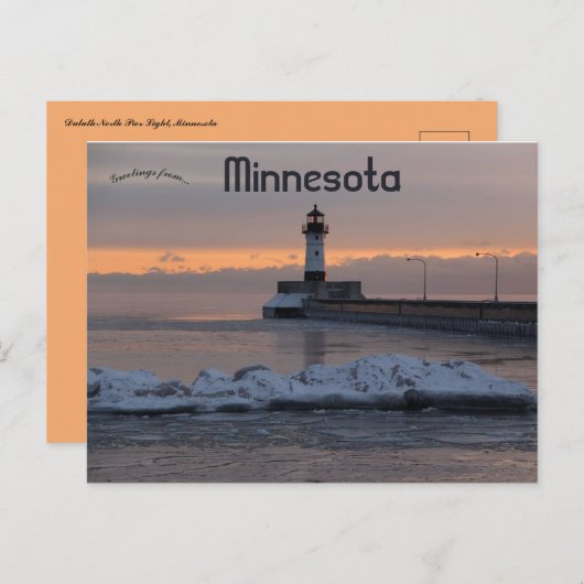 Duluth North Pier Light Minnesota Briefkaart (Voorkant / Achterkant)