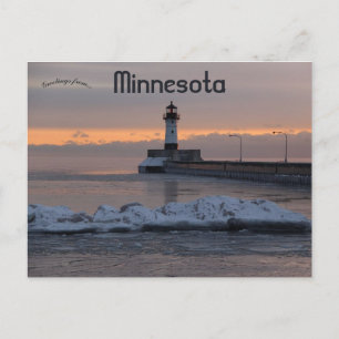 Duluth North Pier Light Minnesota Briefkaart
