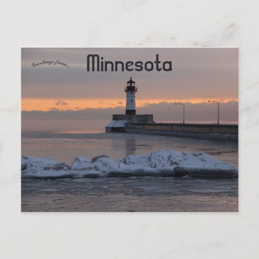 Duluth North Pier Light Minnesota Briefkaart (Voorkant)