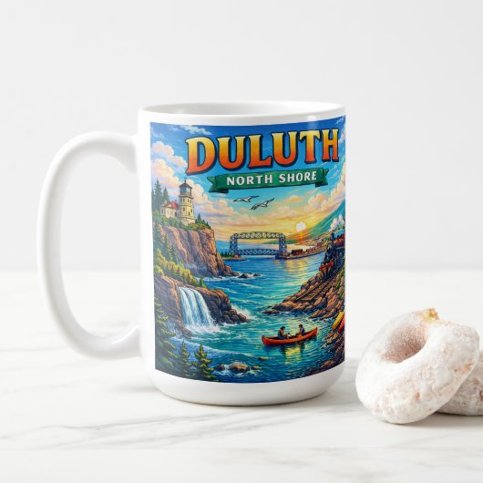 Duluth North Shore Minnesota Souvenir Koffiemok (Met donut)