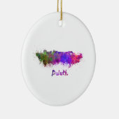 Duluth skyline in watercolor keramisch ornament (Rechts)