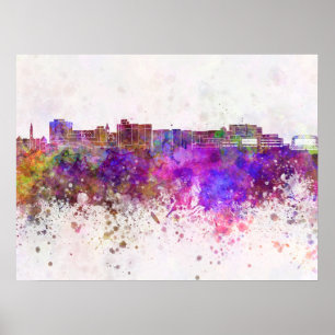Duluth skyline op waterverf achtergrond poster