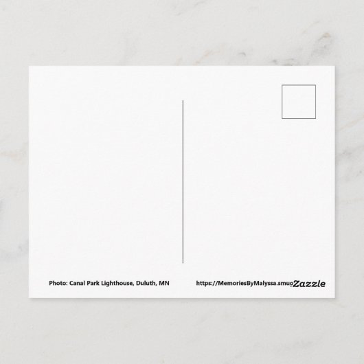 Duluth, vuurtoren MN zwart-wit briefkaart (Achterkant)