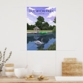 Dulwich Park Londen Reisposter Poster (Keuken)