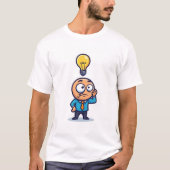 Dum Dum Funny crazy guy thinking Wtf & got idea T-shirt (Voorkant)