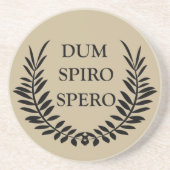 dum spiro spero, latijns zin zandsteen onderzetter (Voorkant)