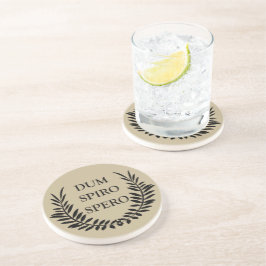 dum spiro spero, latijns zin zandsteen onderzetter