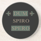 dum spiro spero latin schrijft over leven zandsteen onderzetter (Voorkant)