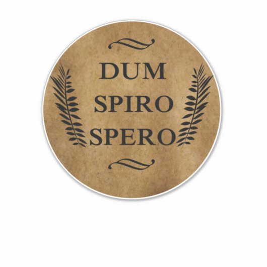 Dum spiro spero sticker (Voorkant)