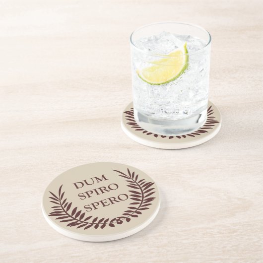 Dum spiro spero zandsteen onderzetter (Zijkant)