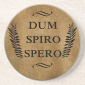 dum spiro spero zandsteen onderzetter (Voorkant)