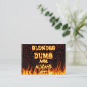Dumb Blondes zijn altijd warm vuur Visitekaartje (Staand voorkant)